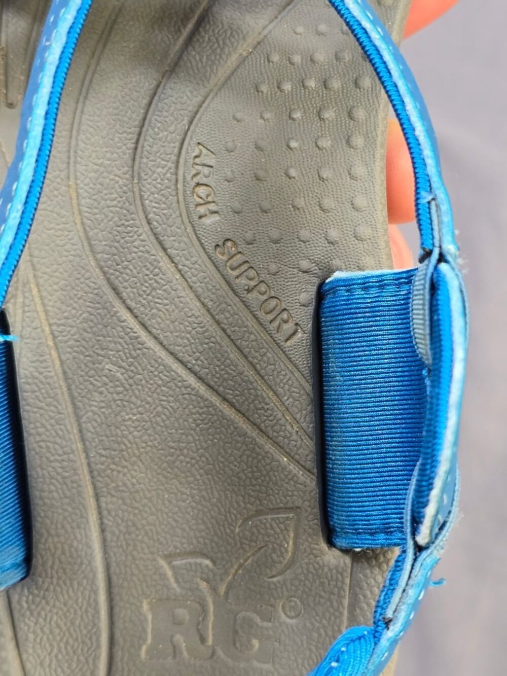 RealTree RG Blue & Gray Womens 7.5 Strappy Sandals With Arch Support - Picture 6 of 7